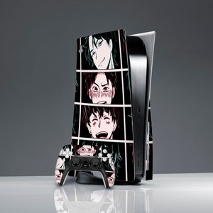Anime man print ps skin cartoon PS 5 console cover sticker decal console Skin Sticker wrap PS 5 skin manga style skin PS 5 controller ps 5
