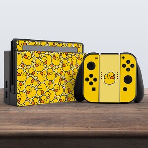 switch skin yellow switch skin kawaii duck skin kawaii vinyl sticker decal for console dock controller joycon joy con skin cute rubber duck