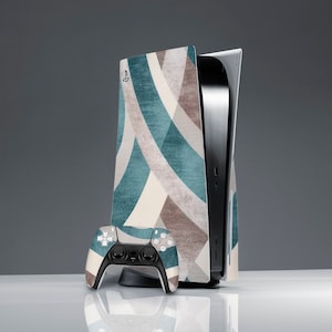 PS 5 skin man Simple stripes art Elegant sticker PS 5 controller sticker decal PS 5 console cover console skin Sticker wrap ps 5 skin blue