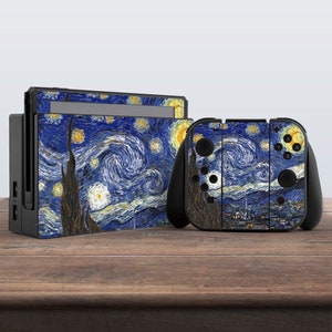 switch skin starry night switch skin van gogh switch skin art switch skin blue Joycon Skin Joycon Decal Switch Skin Dock skin Console Skin
