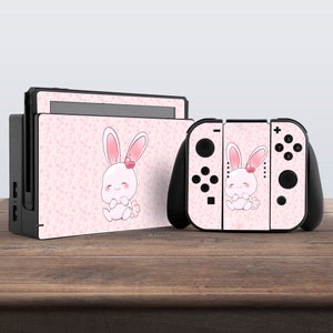 switch skin bunny switch skin pink switch skin pastel switch skin kawaii Joycon Skin Joy Con skin Console Skin Joycon Decal Dock sticker