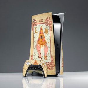 PS 5 skin tarot occult magic skin ps skin pizza ps 5 skin eye stocker decal sun and moon PS 5 skin ps 5 skin man PS 5 controller black magic