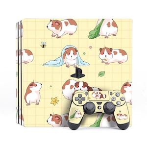 PS 4 スリムスキン モルモットアート かわいいプリントステッカー かわいい動物スキン 漫画アートスキン PS4 ファット ps4 コントローラー カスタム PS4 Pro ps4 コントローラー