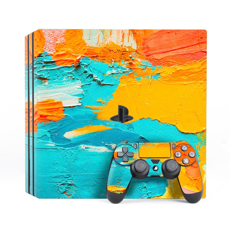 Ps4 Skin Oil Paint Ps4 Skin Bright Ps4 Skin Yellow Ps4 Skin Etsy