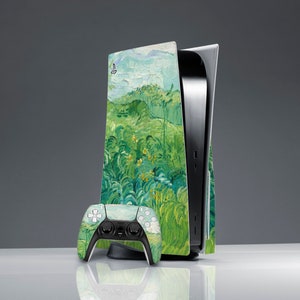 Van Gogh print PS 5 skin ps skin nature ps 5 skin green PS 5 controller birthday gift friends gift PS 5 console cover Console Skin blue skin