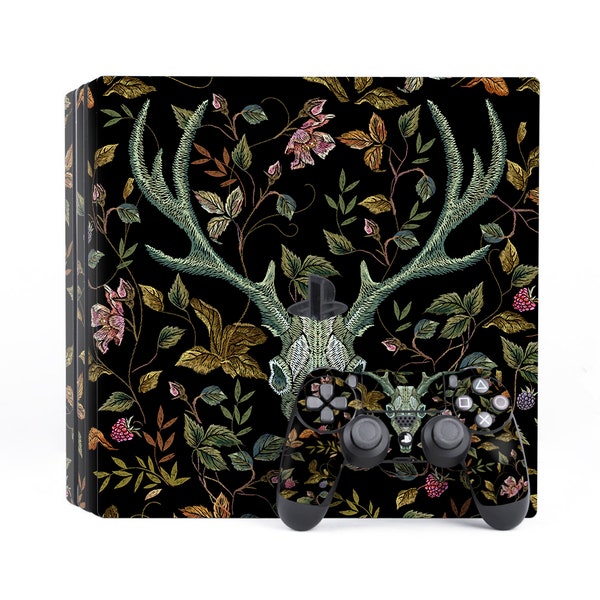 ps4 skin black ps4 skin floral skin deer pattern skin dark decal for playstation 4 console controller joystick Dualshock skin horror