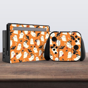 Funny spooky skin sticker with ghosts Halloween decorations nintendo switches skin Nintendo switches accessories Bats Spider Pumpkin Sticker