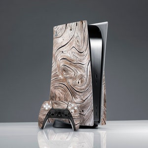 wood texture print ps skin wood sticker decal PS 5 controller ps skin man PS 5 console cover friends gift PS 5 skin Sticker wrap Console art