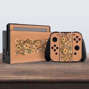 switch skin mushrooms switch skin green skin vintage skin retro 80s vinyl sticker decal for console dock controller joycon joy con holograph