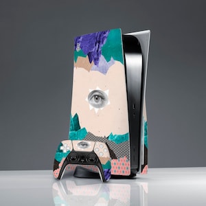 Contemporary artwork PS skin eye PS 5 console cover Console Skin Sticker decal PS 5 skin Modern art skin ps 5 controller Autumn mountains
