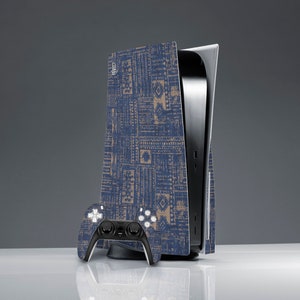 Modern abstract art PS 5 controller PS 5 skin Contemporary art skin Sticker decal PS 5 console cover Console Skin Sticker wrap ps skin blue