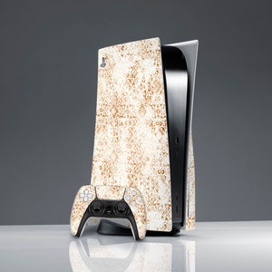 Damask pattern print Elegant Aesthetic PS 5 controller white sticker sticker decal PS 5 skin Console Skin geometric grunge gift for her PS 5