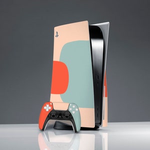 Minimalist art skin Sticker decal PS 5 skin PS skin beige SImple Elegant skin PS 5 console cover Friends gift ps 5 controller sticker wrap