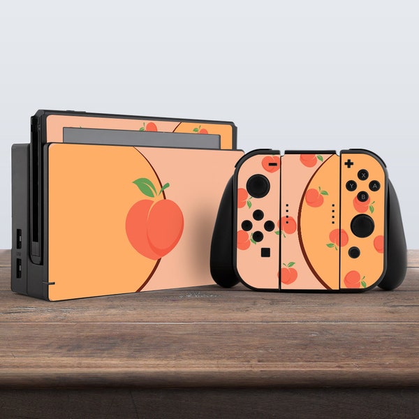 switch skin orange switch skin peach switch skin abstract sticker aesthetic decal for console dock controller joycon joy con skin beige cute