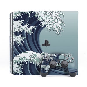 ps4 skin oceaan ps4 skin water ps4 skin japan kanagawa wave playstation console skin console wrap PS4 pro sticker controller skin PS4 wrap PS4