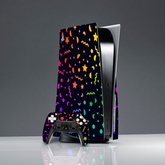 PS5 skin black PlayStation 5 Skin neon star galaxy Console and -   Portugal