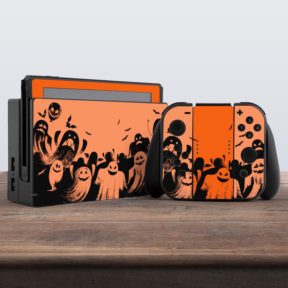 Halloween Decor Spooky Ghost Nintendo Switches Accessories Orange