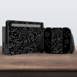 switch skin black dark switch skin sky stars space switch skin galaxy vinyl sticker aesthetic decal for console dock controller joycon white