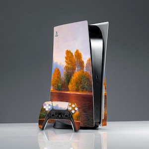 Orange trees art PS 5 skin nature floral skin PS 5 console cover PS 5 controller console Skin ps 5 skin Sticker wrap aesthetic water art