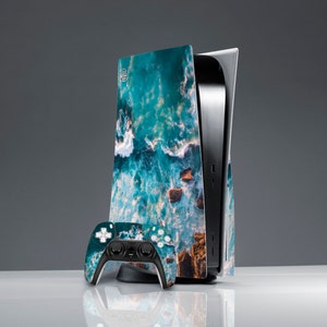 PS 5 skin ocean Blue water print sticker decal ps 5 sticker friends gift ps 5 controller birthday gift ps 5 skin summer ps 5 console cover