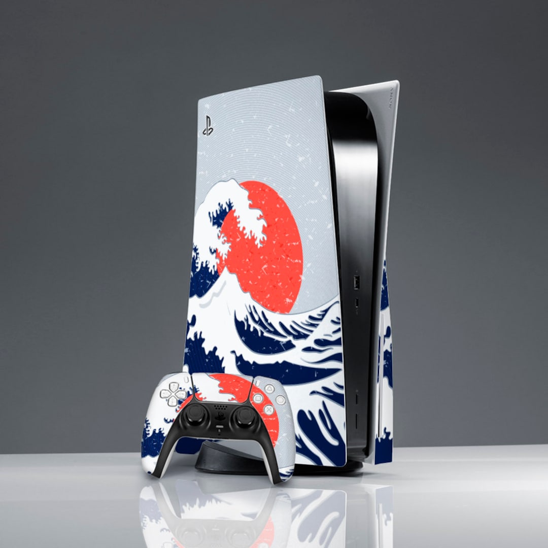 PlayStation - 【kimi's shop】PlayStation5 PS5 Skin Kanagawa Wave Playstation 5 Skin Japanese Console