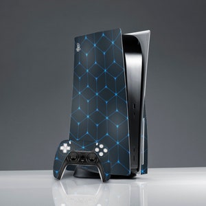 Geometric art skin cyber art skin PS 5 skin sticker decal PS 5 controller ps skin blue PS 5 console cover friends gift birthday gift ps skin