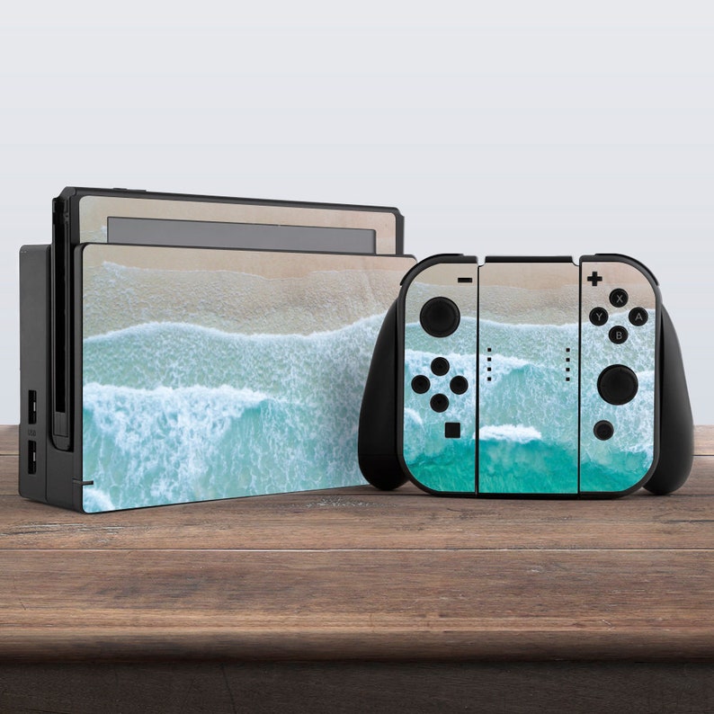 switch skin beach switch skin ocean switch skin sand switch skin sea Joy Con skin Dock decal Console Sticker Joy Con decal Dock skin Control