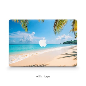 Macbook case beach Summer Blue Sky Palm tree leaves Blue Ocean Sea Inspirational Laptop cover Clouds Pro 14 Pro 16 Air 15 Air 13 Neo Pro 13