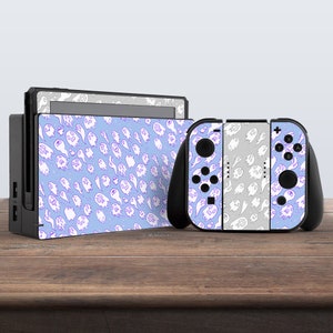 switch skin ghost switch skin halloween skin pastel vinyl sticker decal for console dock controller joycon joy con skin spooky gray blue