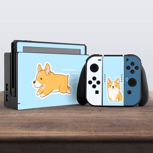 switch skin corgi nintenfo skin dog switch skin gradient nintendo skin blue Console Skin Switch Skin Joy Con skin Joy Con decal Skin Set