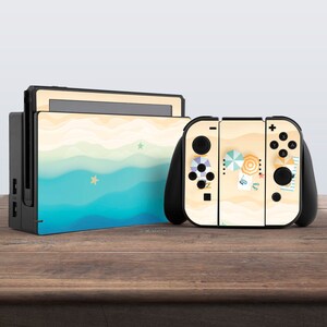 Nintendo skin summer Nintendo switches skin Blue water skin sticker decal nintendo skin beach Full wrap skin Sticker wrap Sticker decal