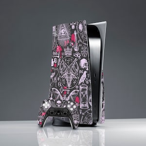 PS skin skull Gift for him black magic art skin PS 5 pentagram PS 5 controller sticker decal ps 5 console cover occult creepy skin ps 5 skin