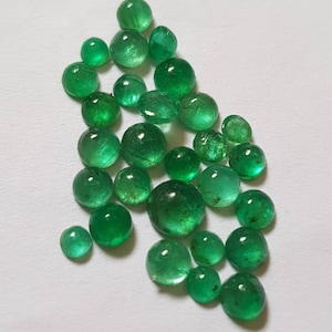 Natural Emerald Round Cabochon 2.5 to 5MM