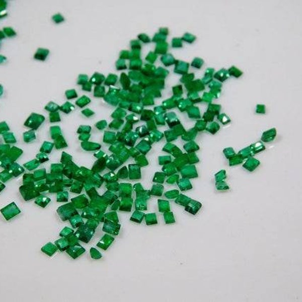2to4.5MM Natural Emerald Square Cut Loose Emerald Faceted 100% Natural Gemstone AAA Grade Jewell Making Emerald Price For EACH PIECE