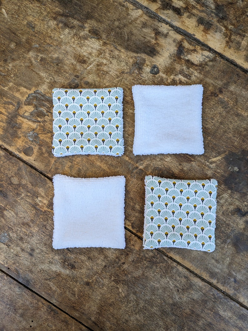 Lingettes démaquillantes lavables en coton et microfibre avec panier en lin, cotons démaquillants, idée cadeau image 5