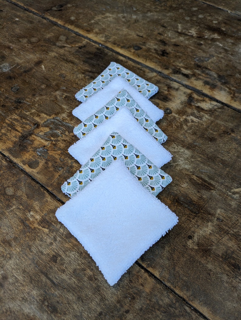 Lingettes démaquillantes lavables en coton et microfibre avec panier en lin, cotons démaquillants, idée cadeau image 7