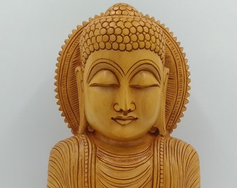 Grote Boeddha, Boeddhabeeld, Houten Boeddha, Meditatie, Boeddha, Fengshui-boeddha, Woondecoratie, Boeddhabeeldje, Religieus standbeeld, Boeddhisme