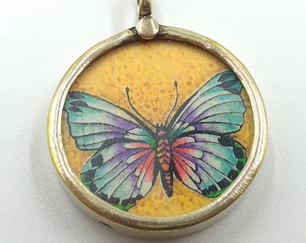Collar de mariposa, Joyería de mariposa, Encanto de mariposa, Colgante de mariposa, Cadena de mariposa, Regalo de San Valentín, Unisex, Pintado a mano, Regalo
