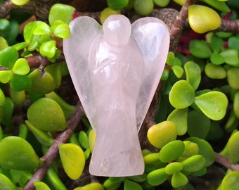 BIG Rose Quartz Angel,Angel figurine,Guardian Angel,Angel statue,Carved Angel,Gemstone Angel,stone angel,healing angel,Palm angel,Angel