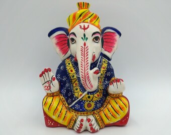 Estatua de Ganesha, Ganesha grande, Estatua de dios de metal blanco, Escultura de Ganesha, Figura de Ganesha, Regalo de Ganesha, Ídolo de Ganesha, Dios indio, Dios hindú