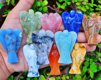 Angels, Angel figurine, Guardian Angel, Angel statue, Carved Angel, Gemstone Angel, stone angel, healing angel, Palm angel, Angel Gift,Angel