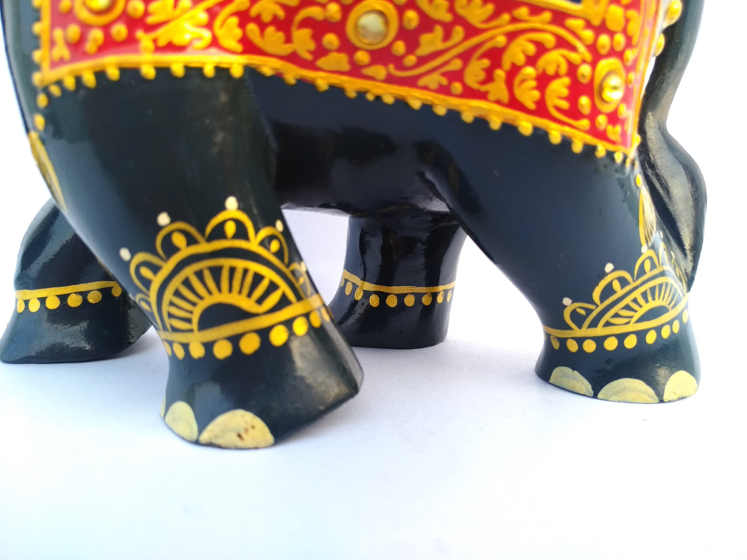 Elephant - Handmade Fabart Wooden Magnet 13 main image 1