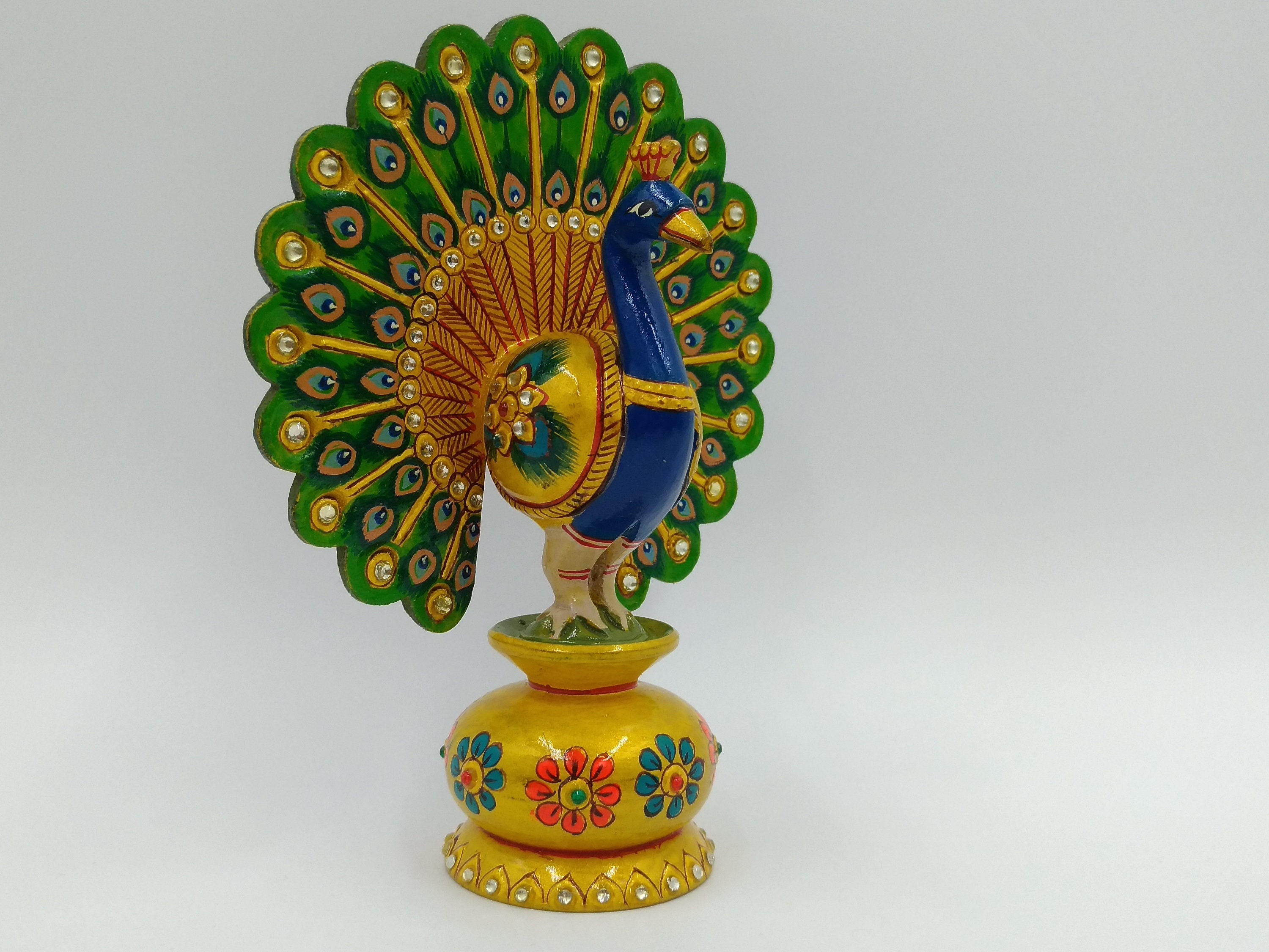 Peacock Statue Peacock Figurine Peacock Home Decor Display Etsy