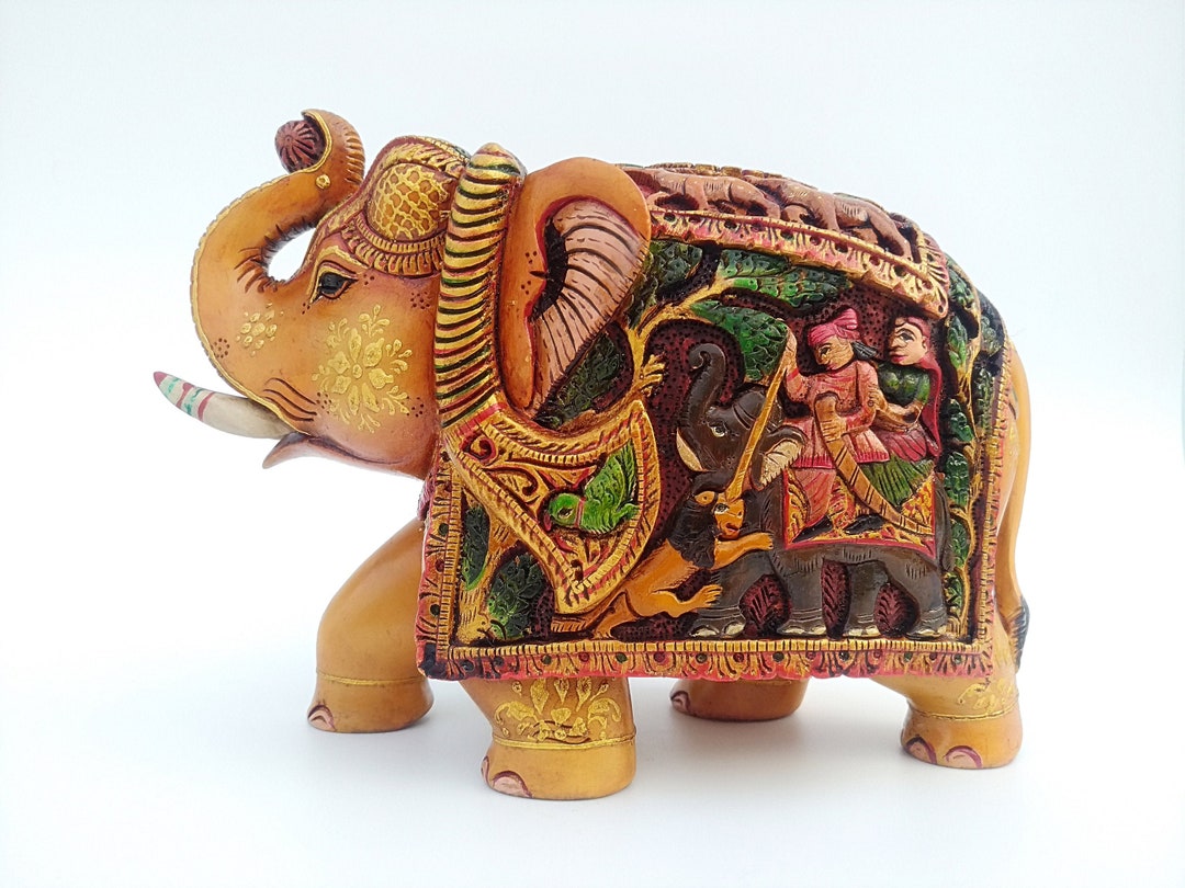 Elephant Statue,wooden Elephant,vintage Elephant,elephant,carved ...