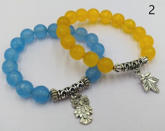 Beads bracelet, Gemstone bracelet, Set of 2,  yoga bracelet, Quartz bracelet,Healing bracelet,Stone bracelet,10 MM bracelet,Stretch bracelet