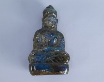 Labradorite Buddha,Gemstone Buddha, Buddha statue,Buddha figurine,Lord Buddha,Mini Buddha,Home Decor, Gift ,Buddha Idol ,Sitting Buddha