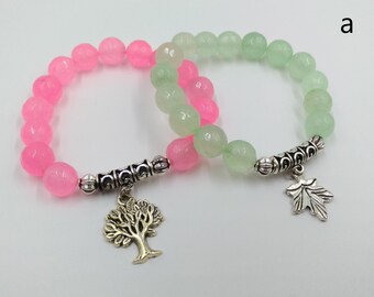 Beads bracelet, Gemstone bracelet, Set of 2,  yoga bracelet, Quartz bracelet,Healing bracelet,Stone bracelet,10 MM bracelet,Stretch bracelet