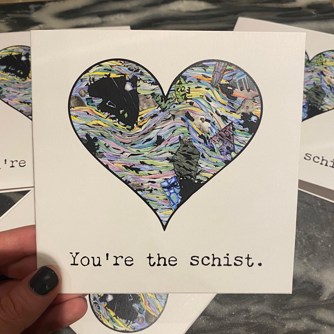You're the Schist Geology Valentine's Day Card Etsy