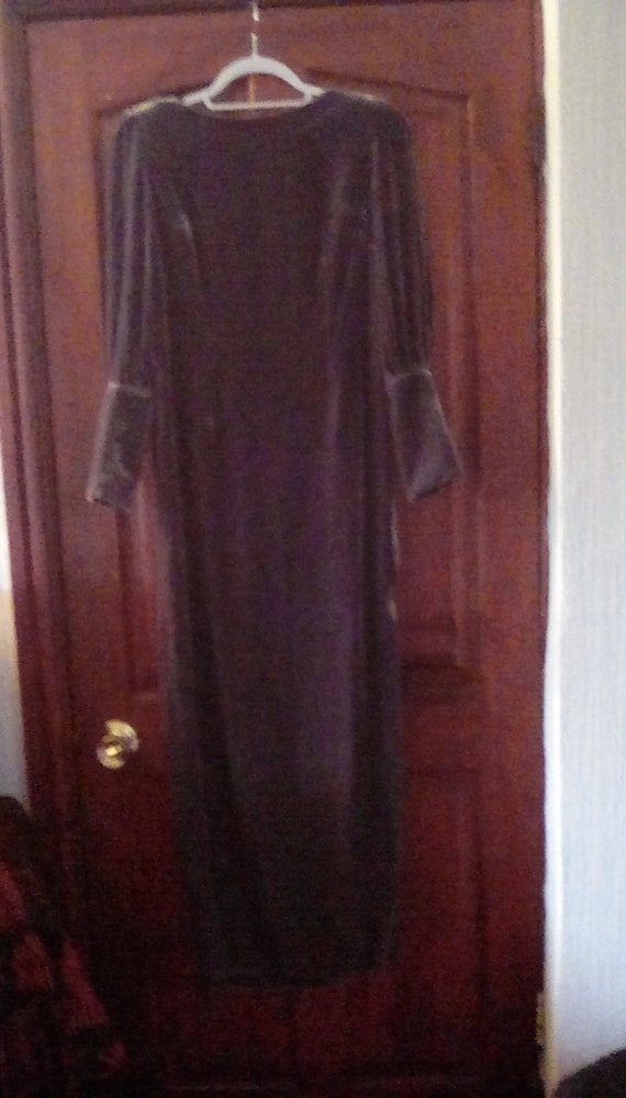A beautiful grey velvet evening dress by Biba size