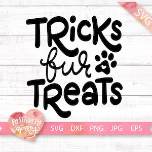 Dog Tag SVG for Halloween, Tricks Fur Treats, Funny Halloween Dog Svg Design, Dog Bandana, Svg Files for Cricut, Silhouette, PNG, DXF